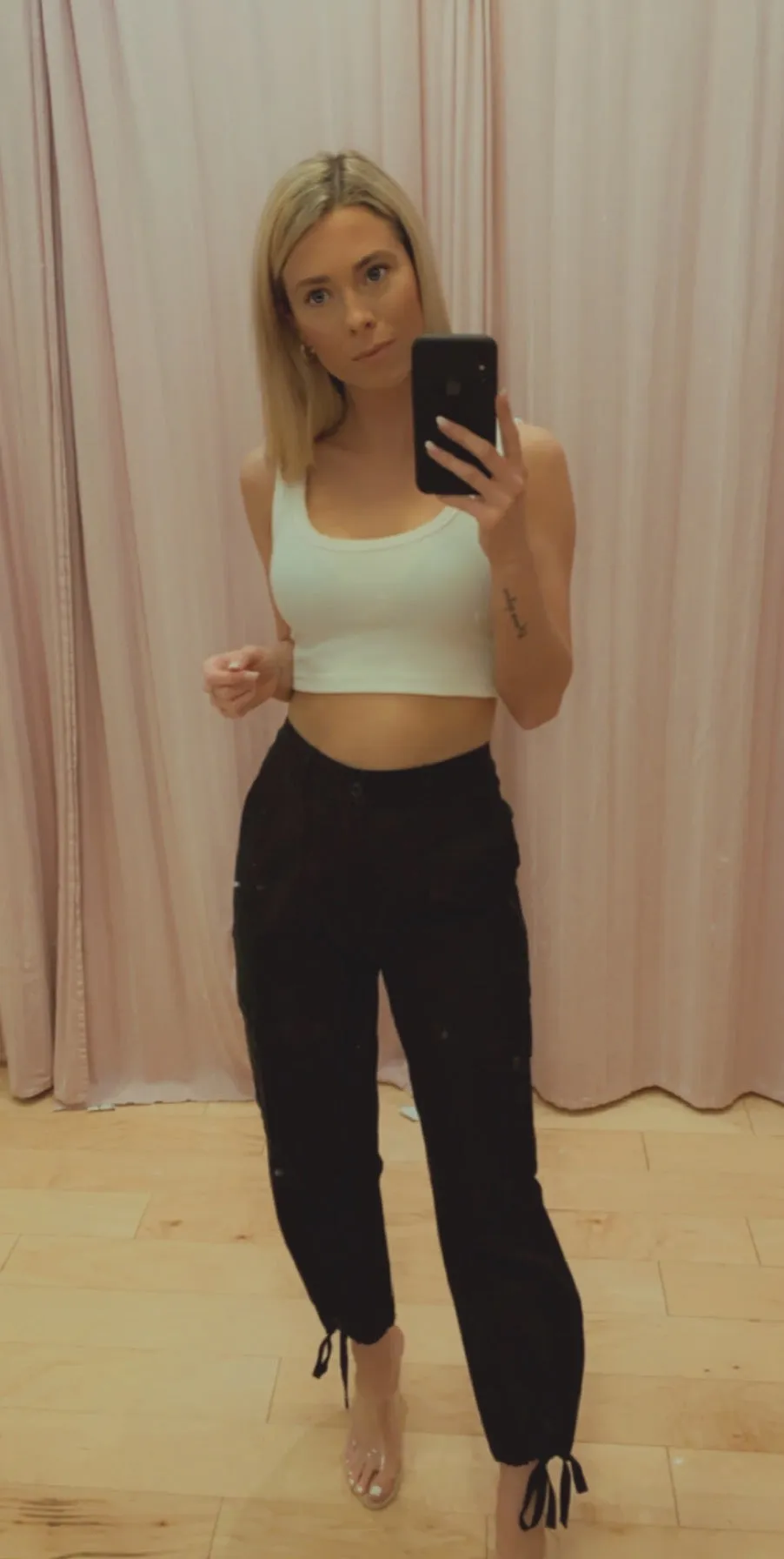 Drawstring Hem Cargo Pants