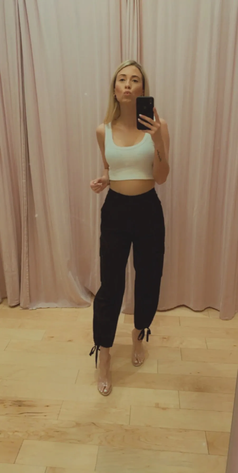 Drawstring Hem Cargo Pants