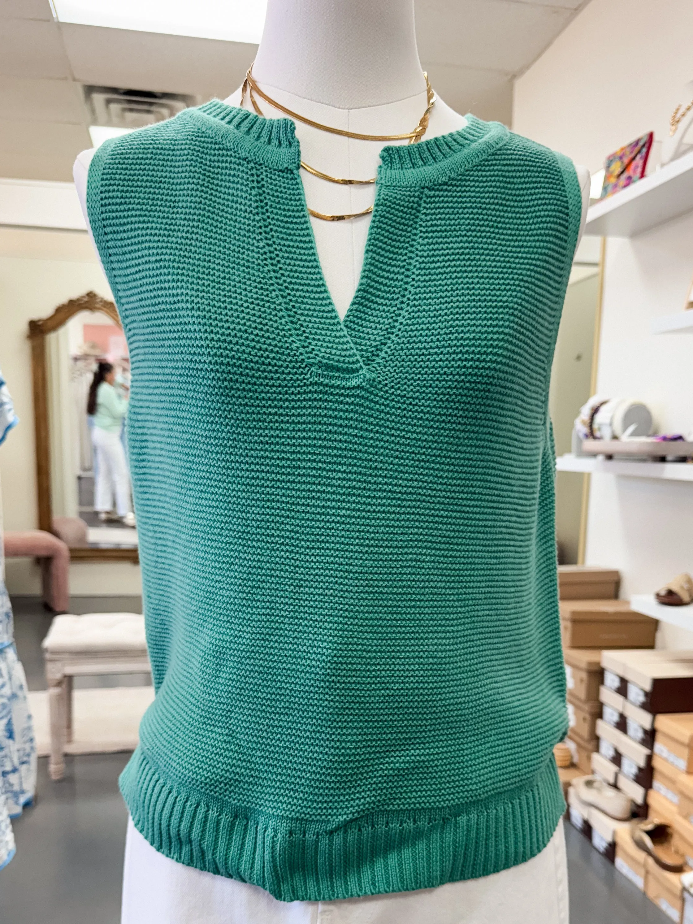 Easy Breezy Green Crochet Top