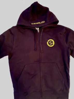 Eruption Radio Zip-Up Hoodie, Black with Yellow/Black Logo