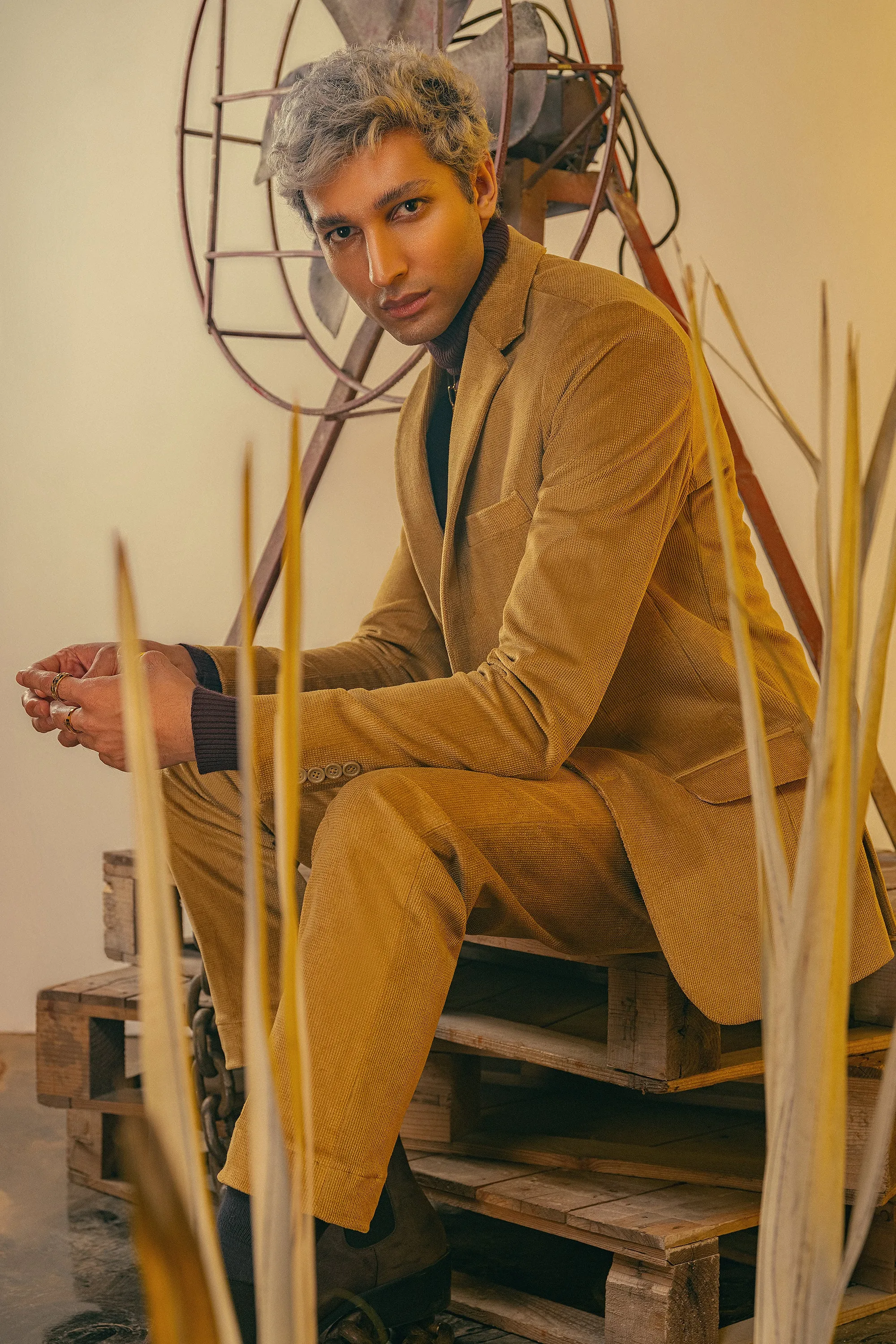 Fawn Yellow Corduroy Suit