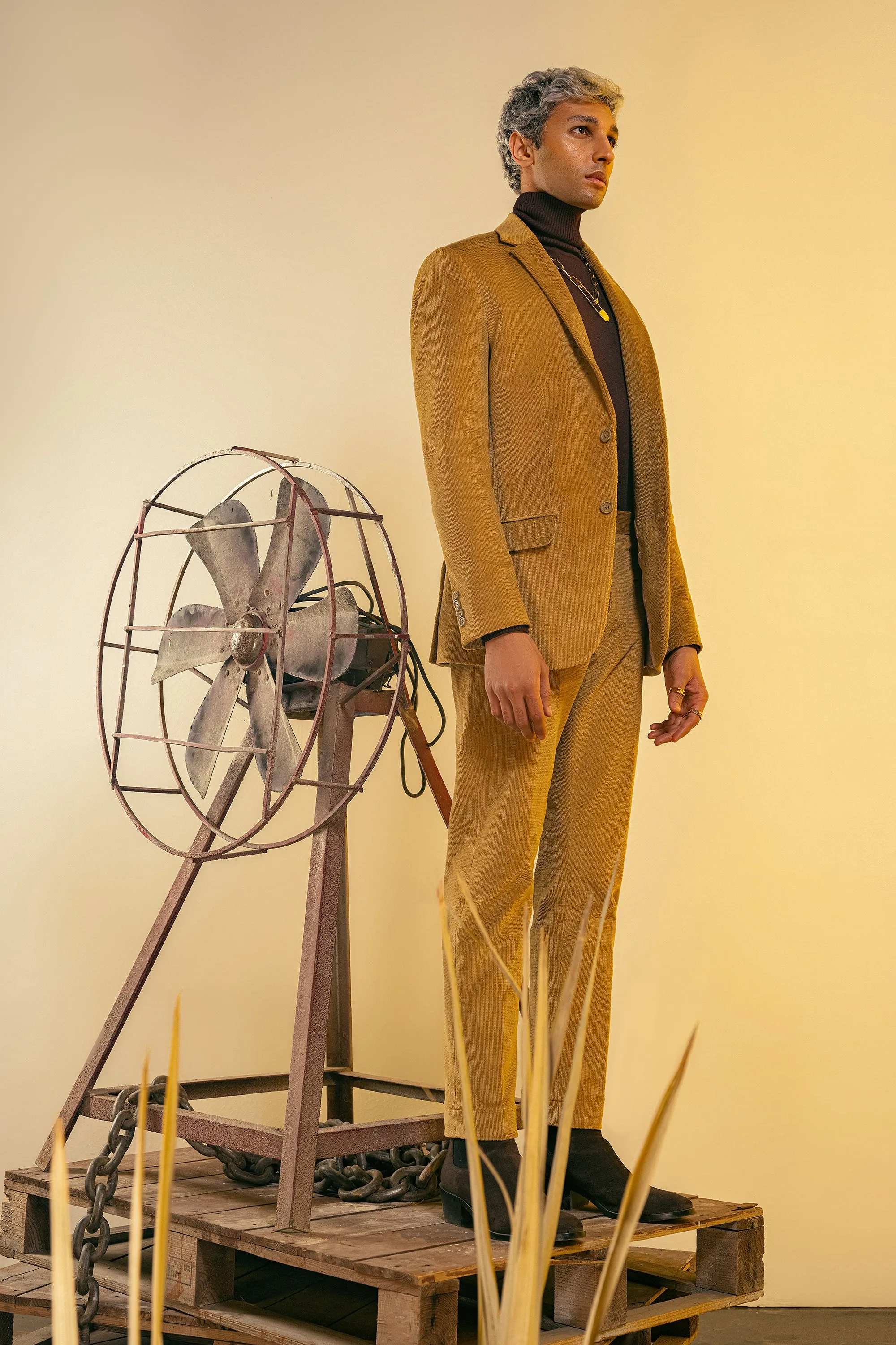 Fawn Yellow Corduroy Suit