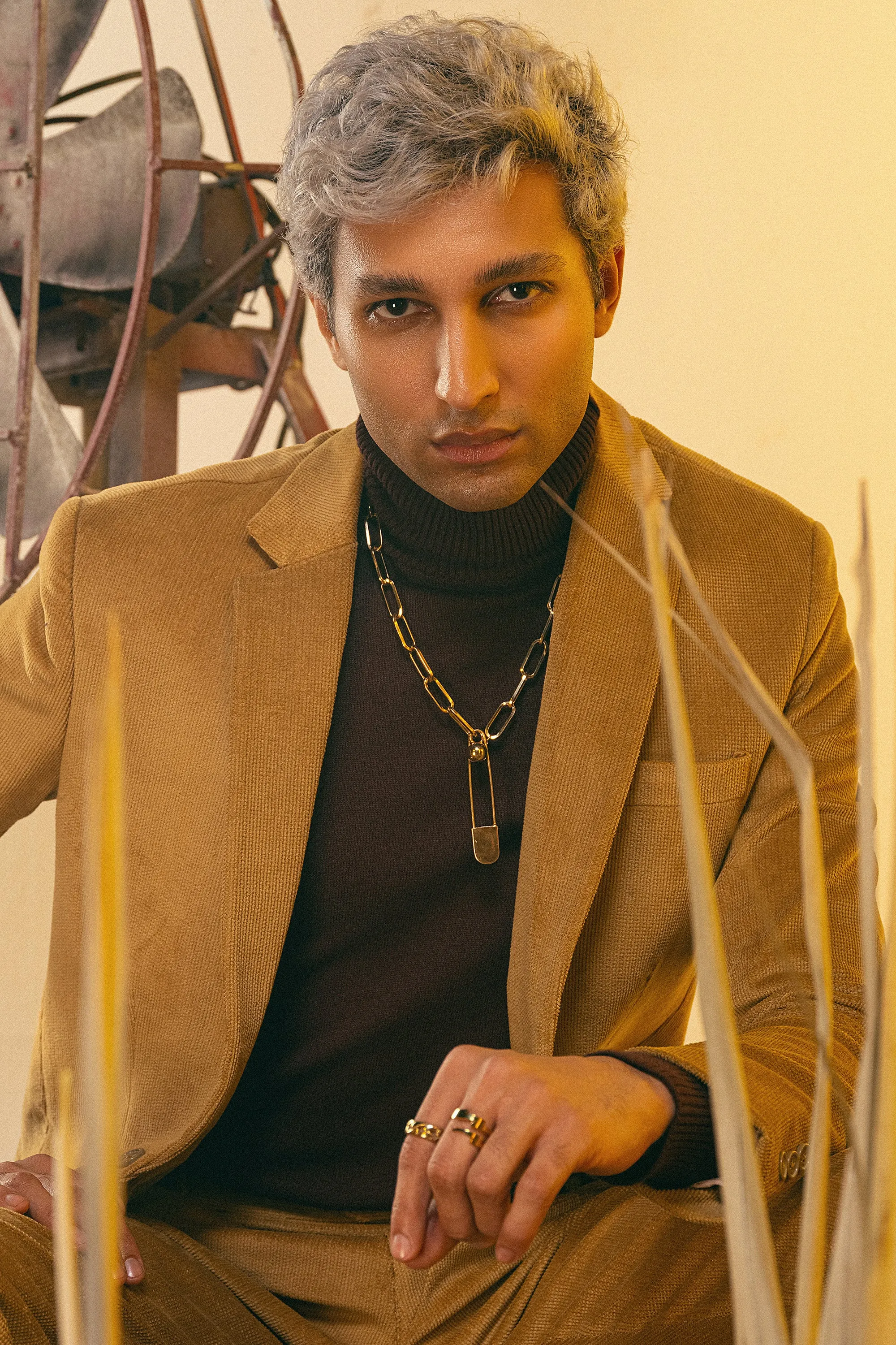 Fawn Yellow Corduroy Suit