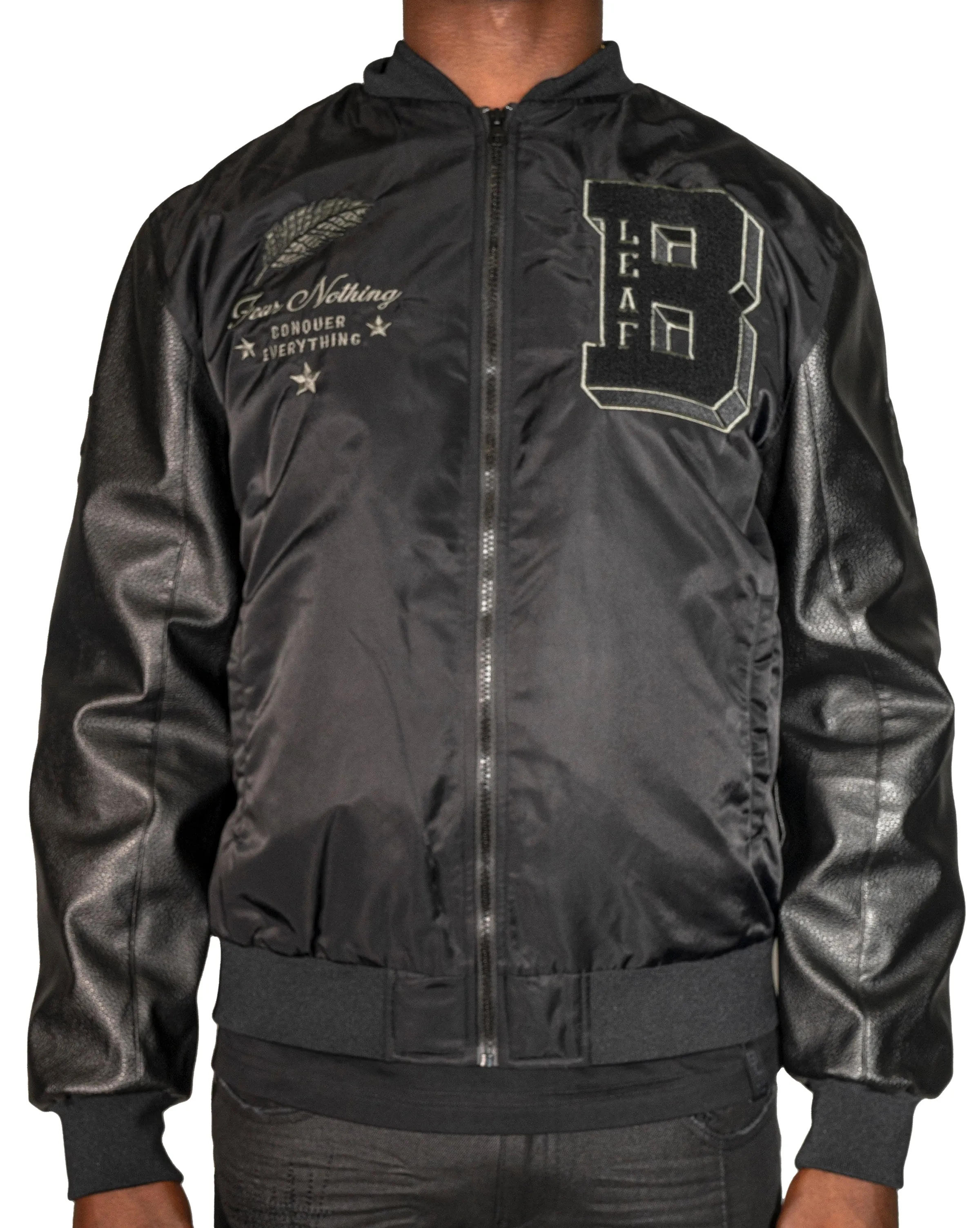 Fear Nothing Vegan Leather Bomber Jacket