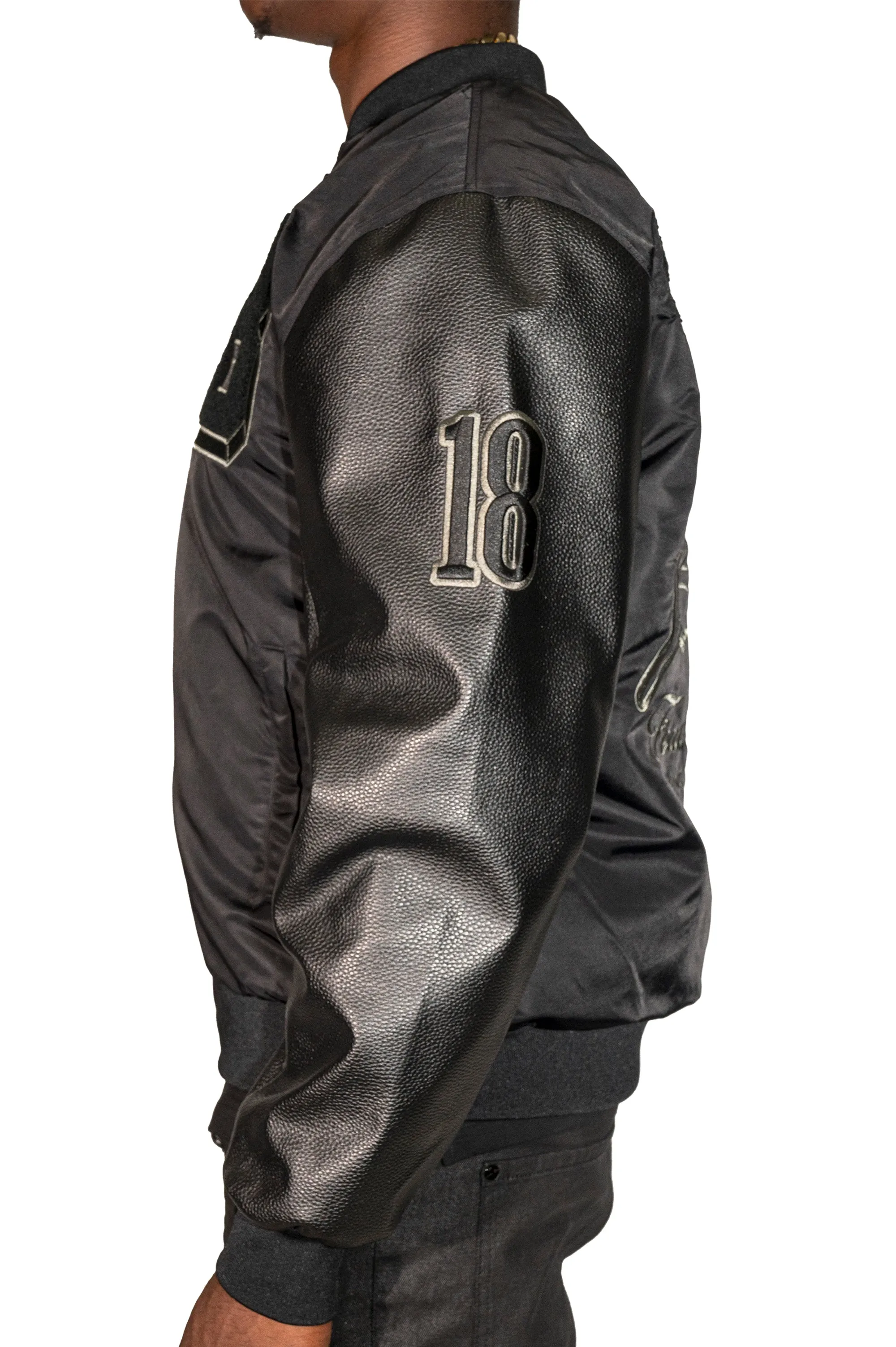 Fear Nothing Vegan Leather Bomber Jacket