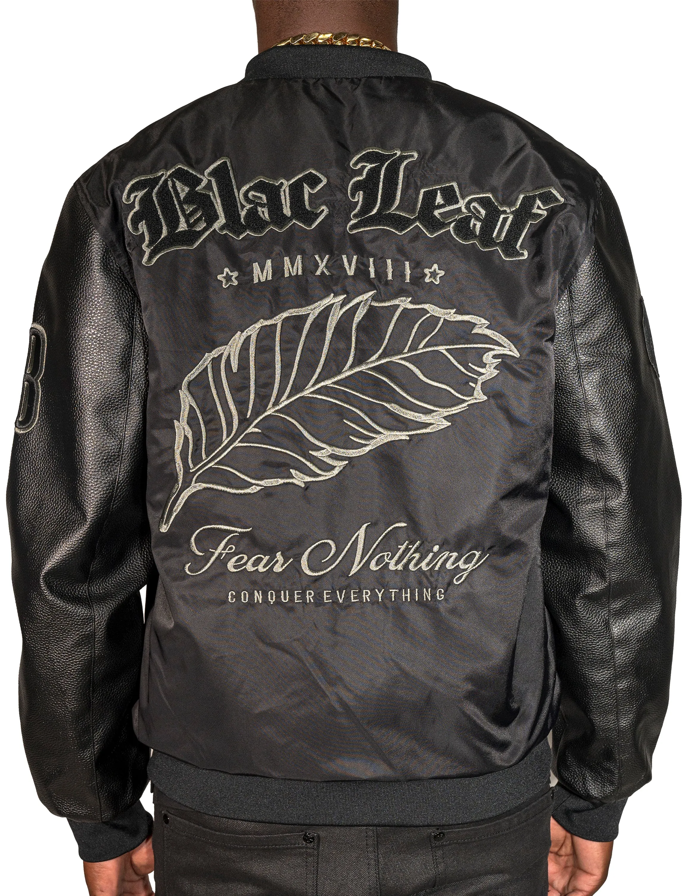 Fear Nothing Vegan Leather Bomber Jacket