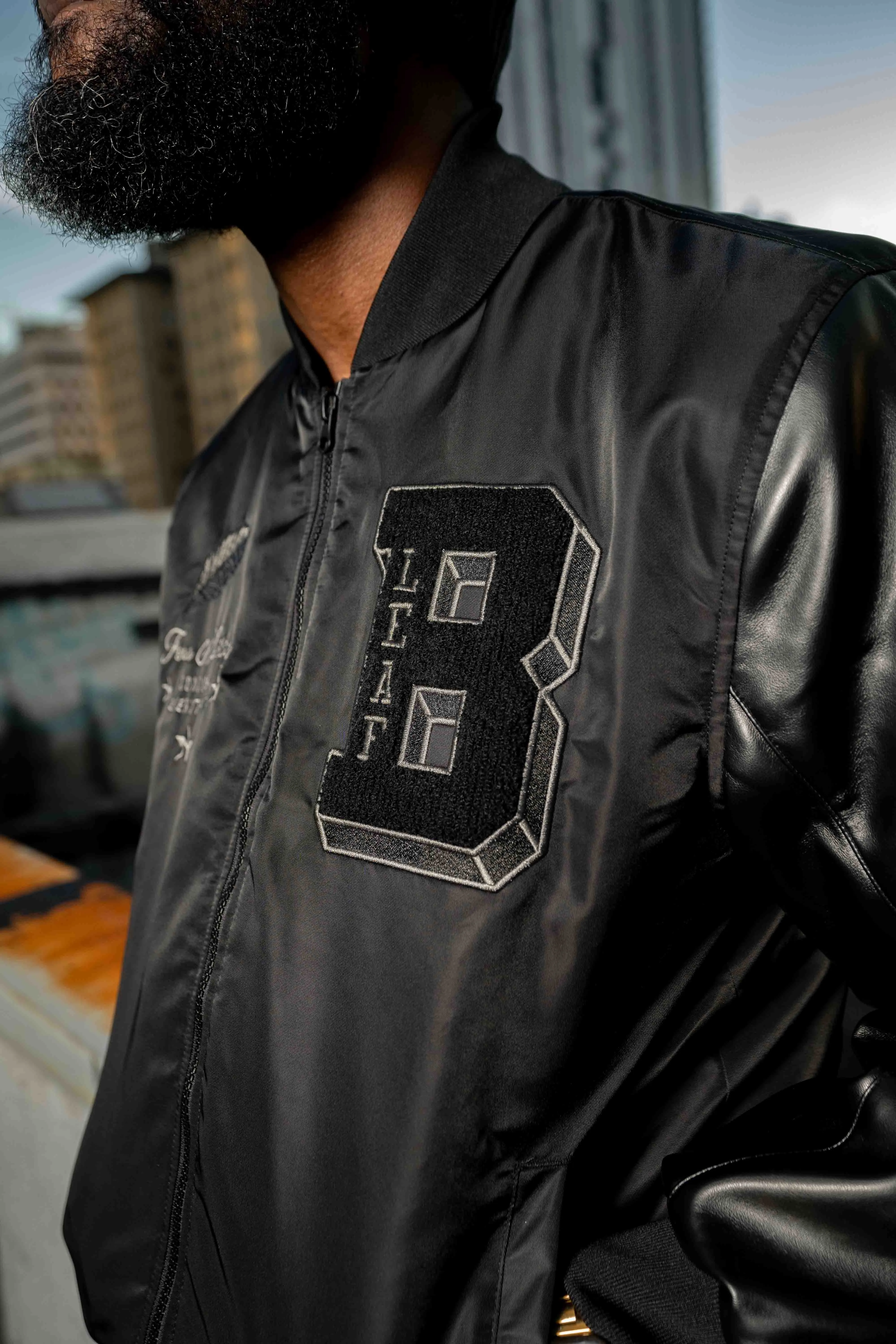 Fear Nothing Vegan Leather Bomber Jacket
