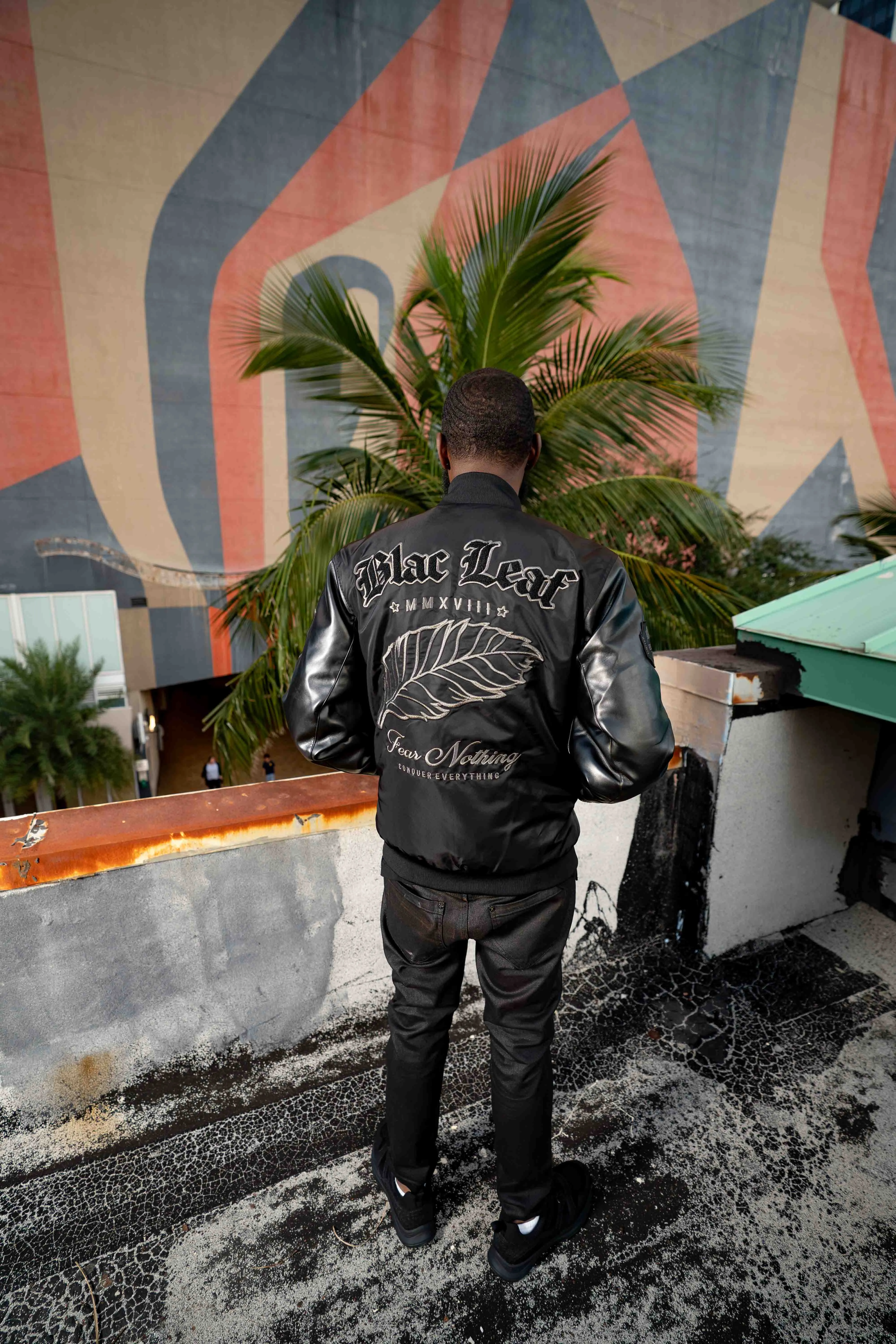Fear Nothing Vegan Leather Bomber Jacket
