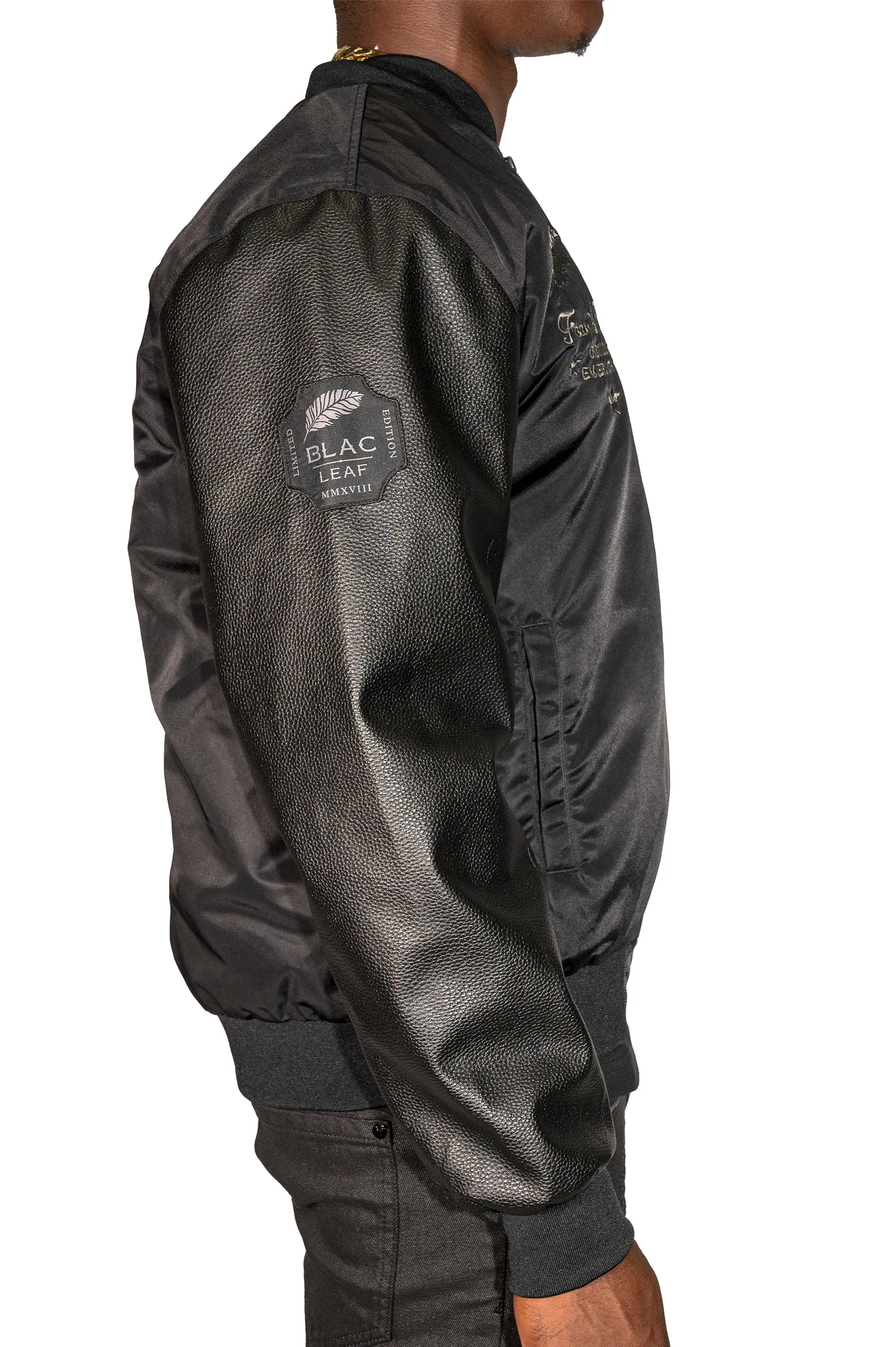Fear Nothing Vegan Leather Bomber Jacket