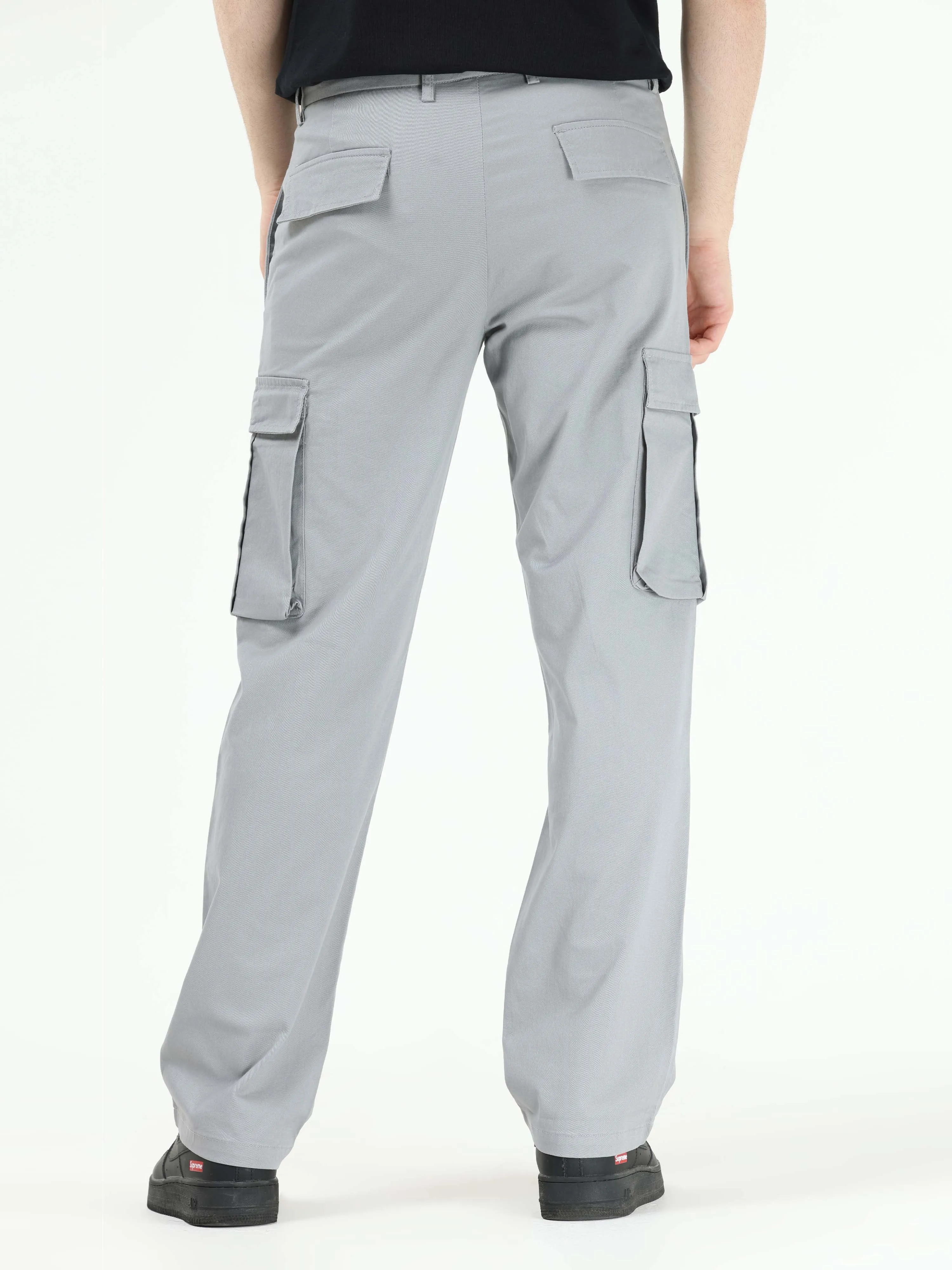 Finest Twill Light Grey Baggy Fit Cargo