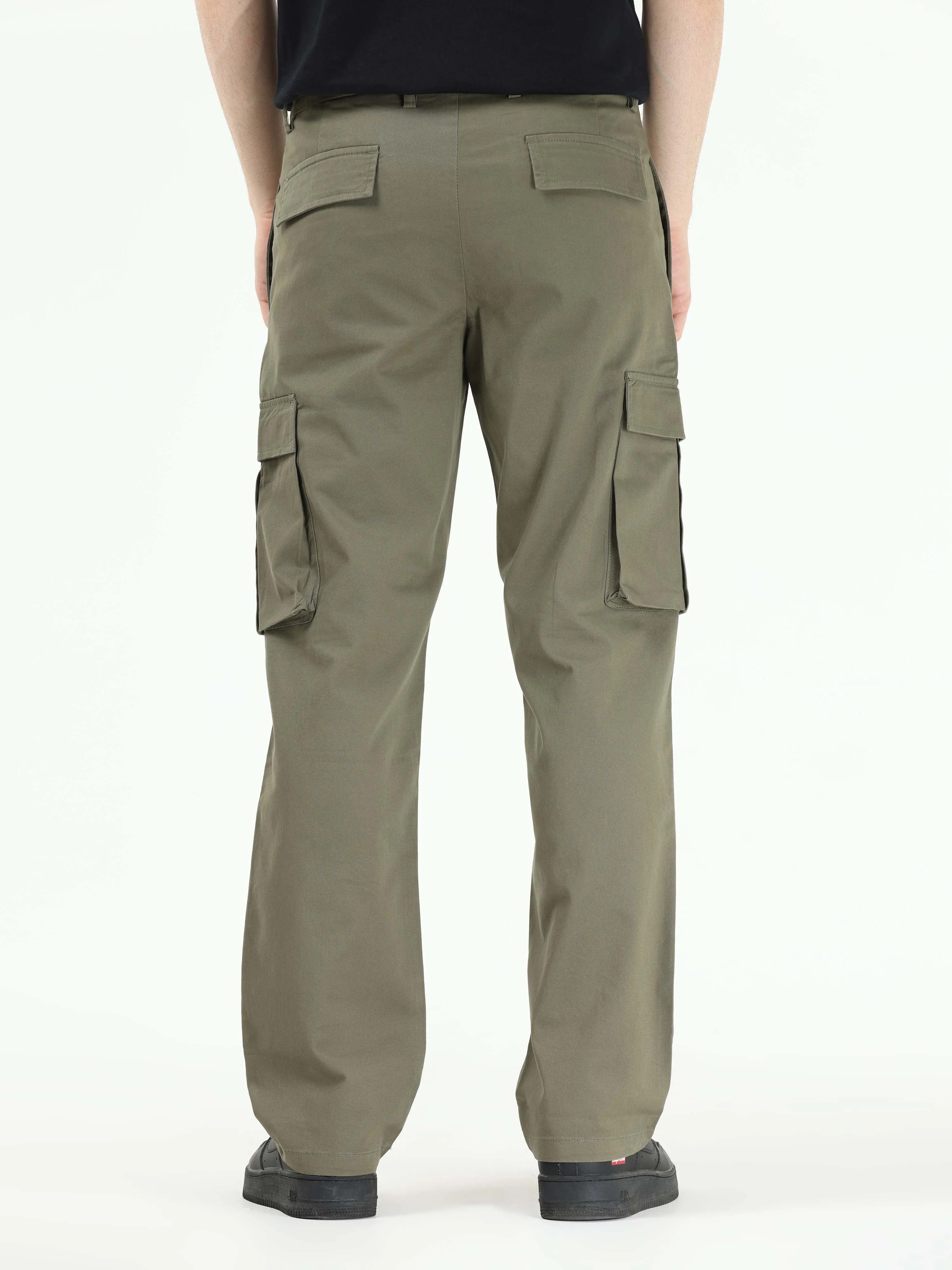 Finest Twill Olive Baggy Fit Cargo