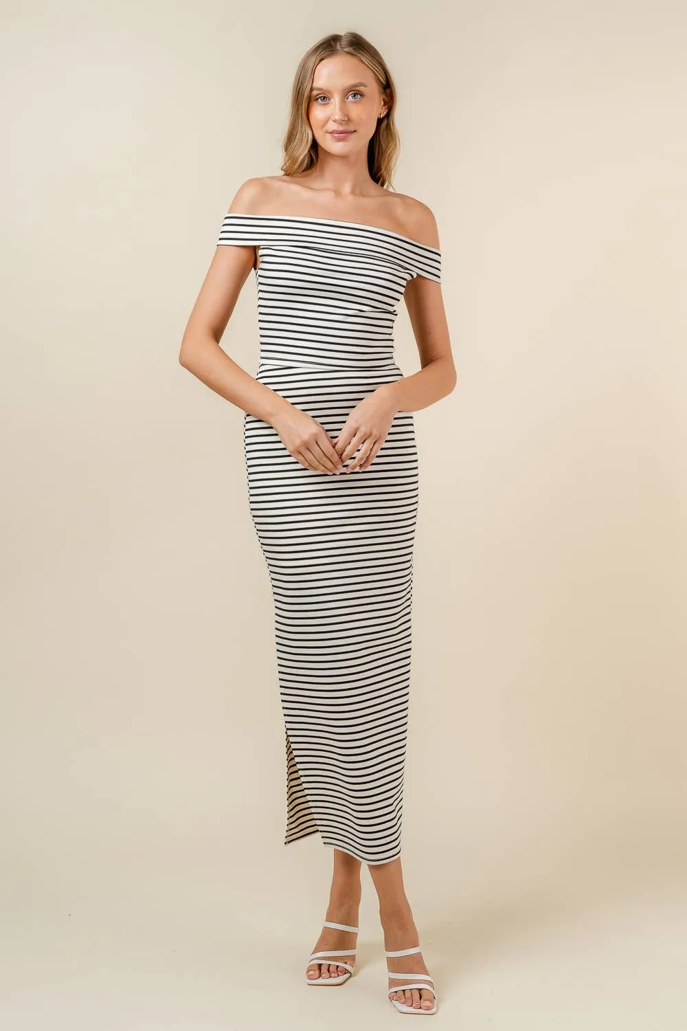 Fore Collection Ponti Stripe Pencil Skirt