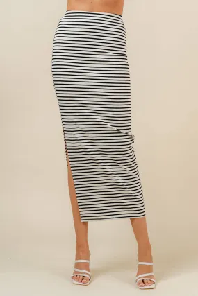 Fore Collection Ponti Stripe Pencil Skirt
