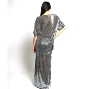 Frame Sequin Skirt Graphite
