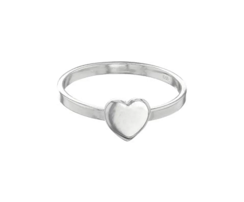 Hand Stamped Initials Heart Ring
