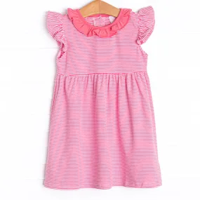 Hannah Dress, Pink Stripe