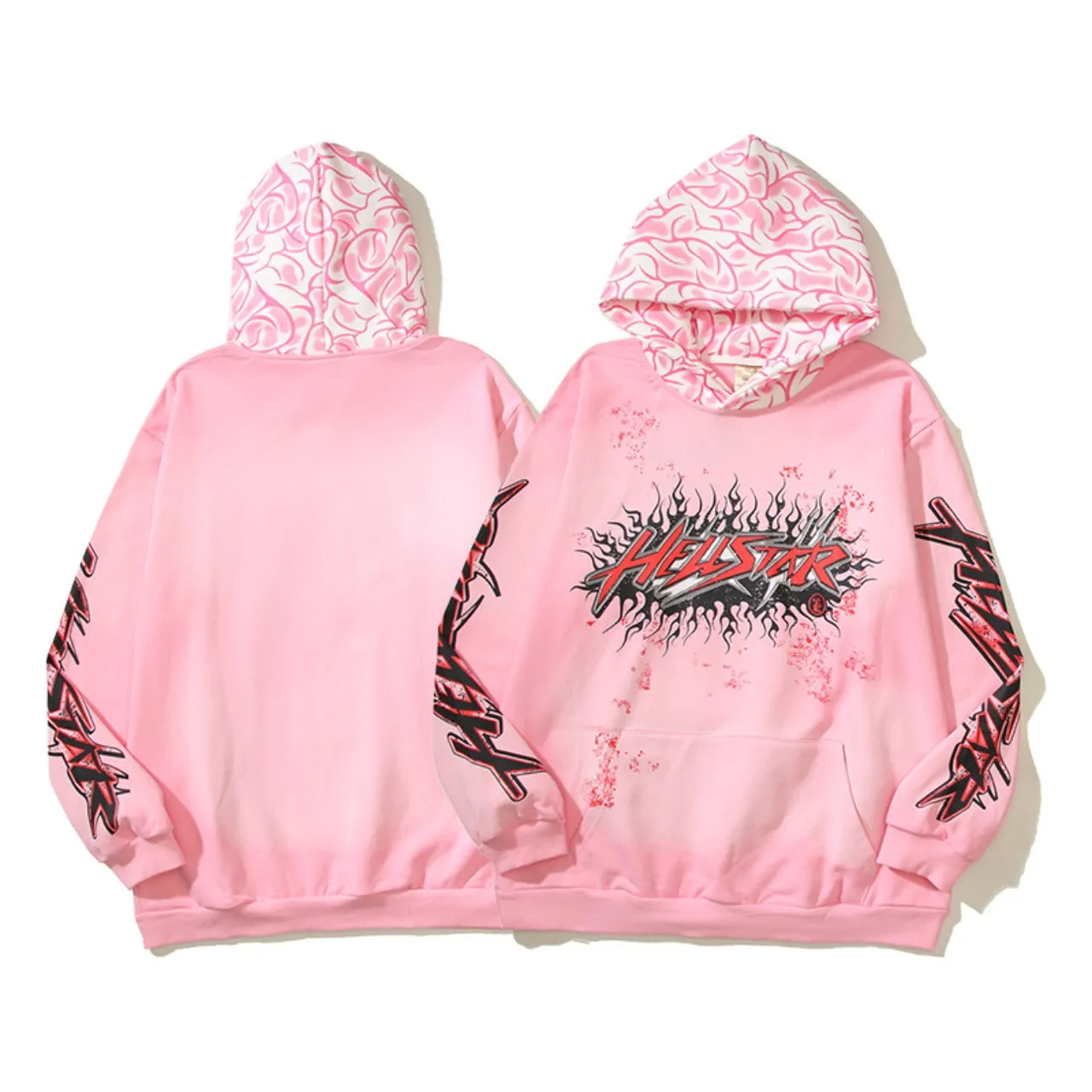 Hellstar Hoodie Vintage Distressed Creative Printing