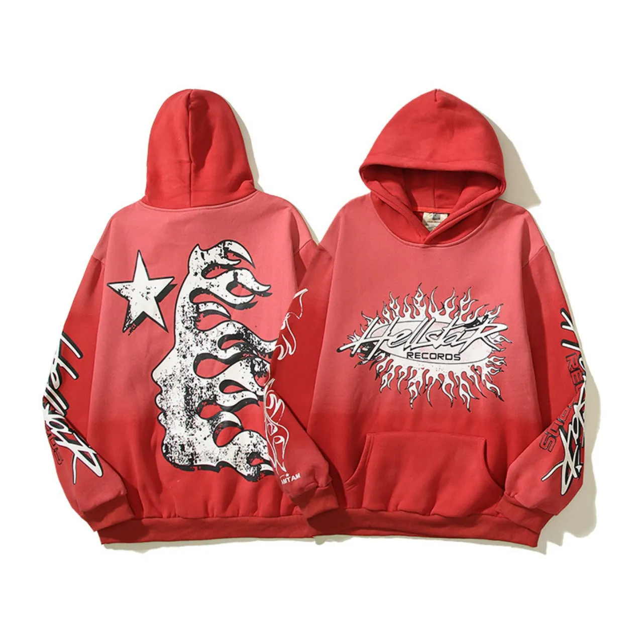Hellstar Hoodie Vintage Distressed Creative Printing