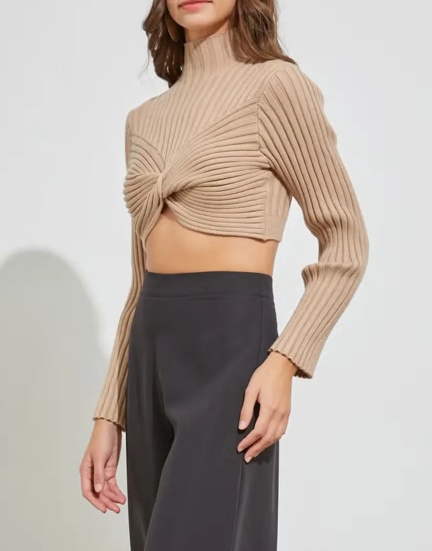 High Neck Knit Crop Top