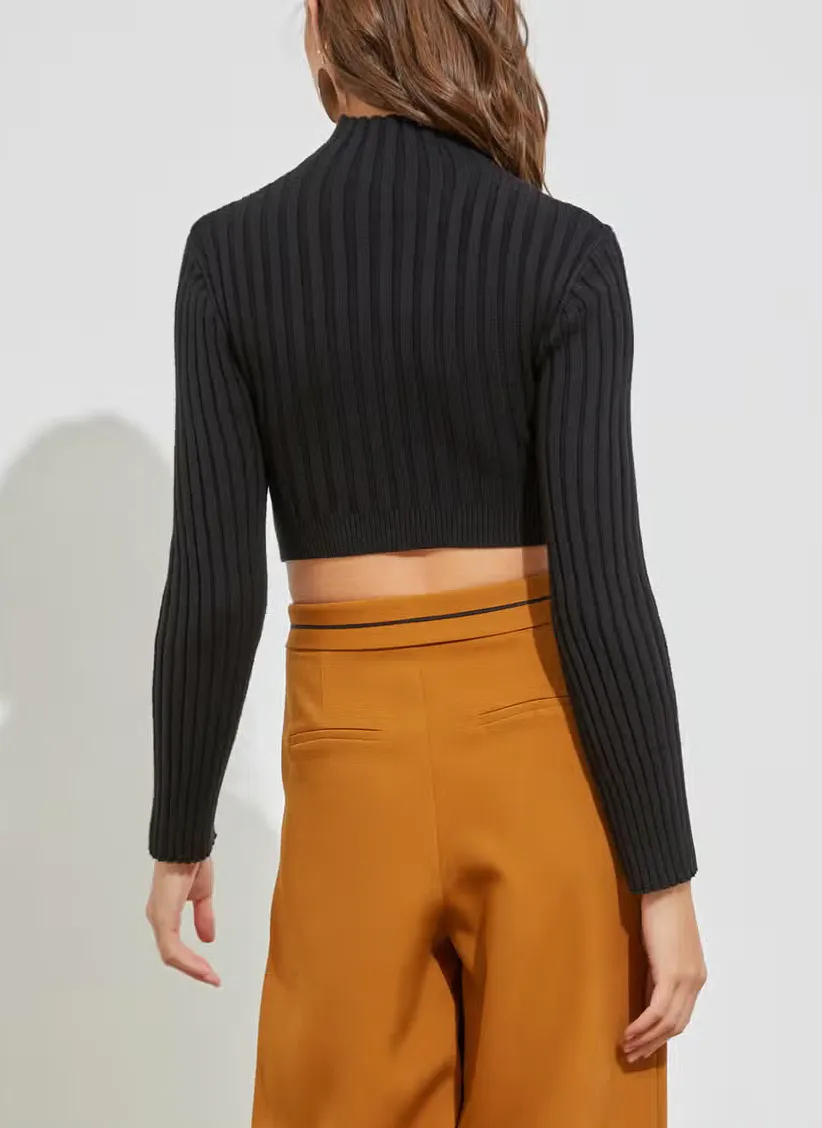 High Neck Knit Crop Top