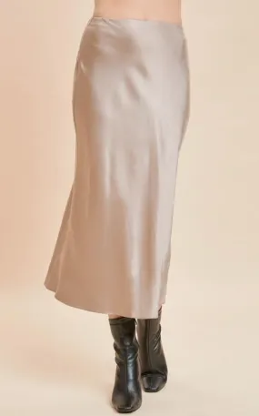 High Rise Bias Midi Skirt