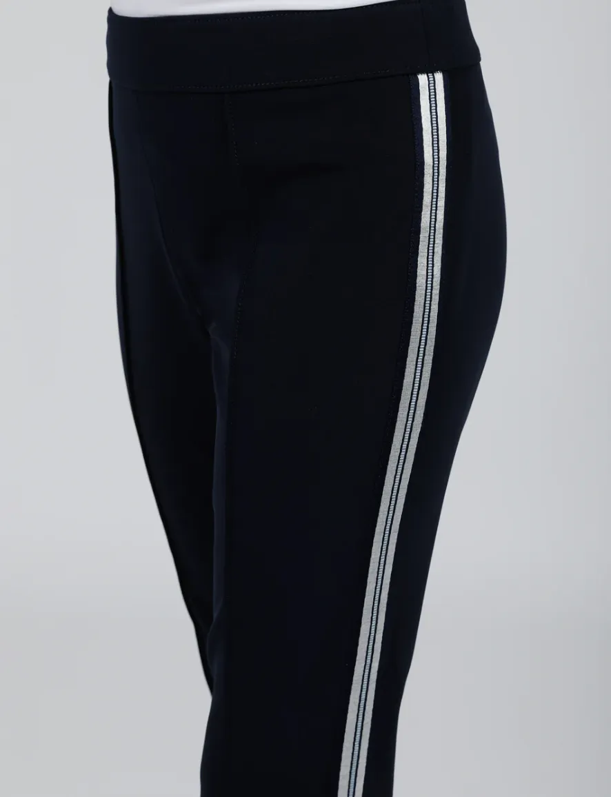 Hilton Hollis Miracle Stretch Pant With Stripe Midnight/Silver