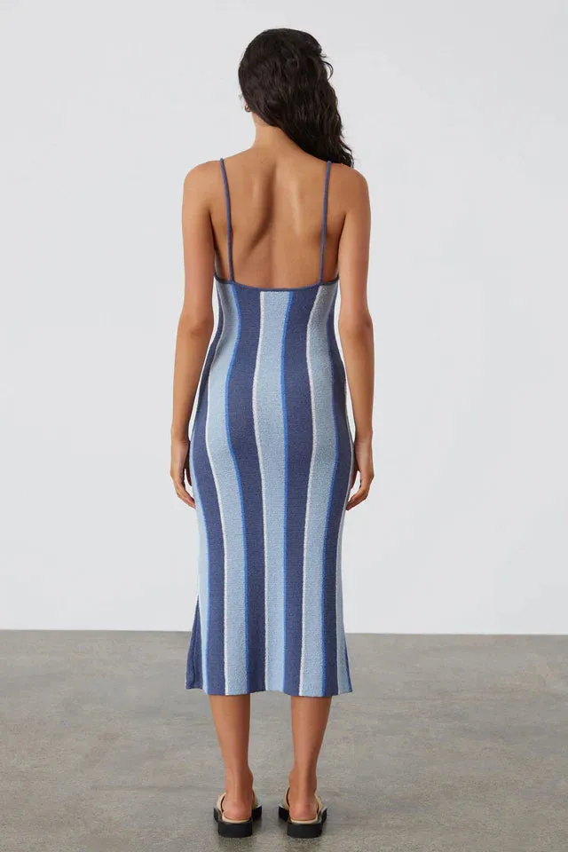Horizon Stripe Organic Cotton Blend Knit Dress