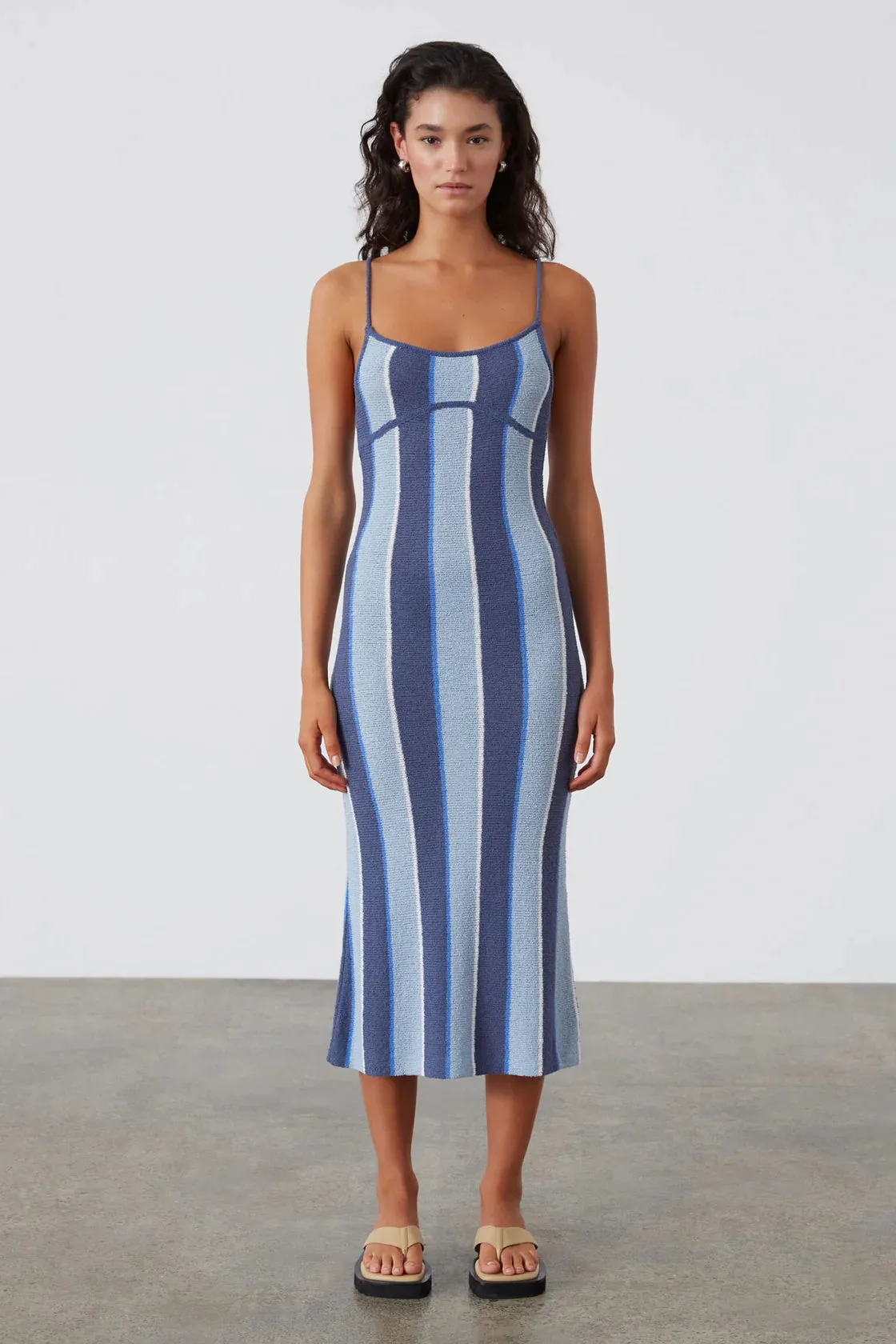 Horizon Stripe Organic Cotton Blend Knit Dress