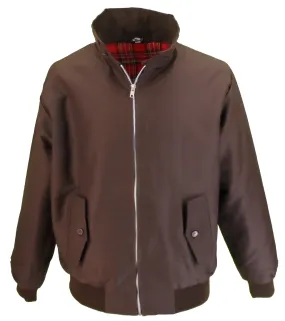 Ikon Original Mens Brown Retro Mod Classic Harrington Jacket