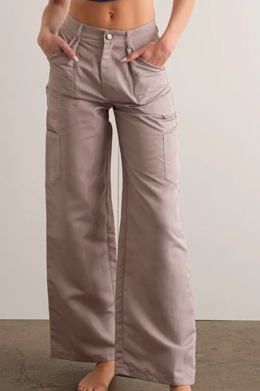 Irene Loose Fit Cargo Pants in Gray