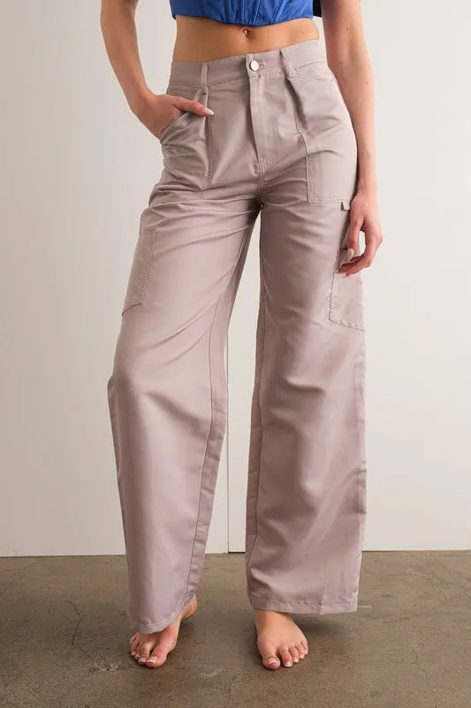 Irene Loose Fit Cargo Pants in Gray