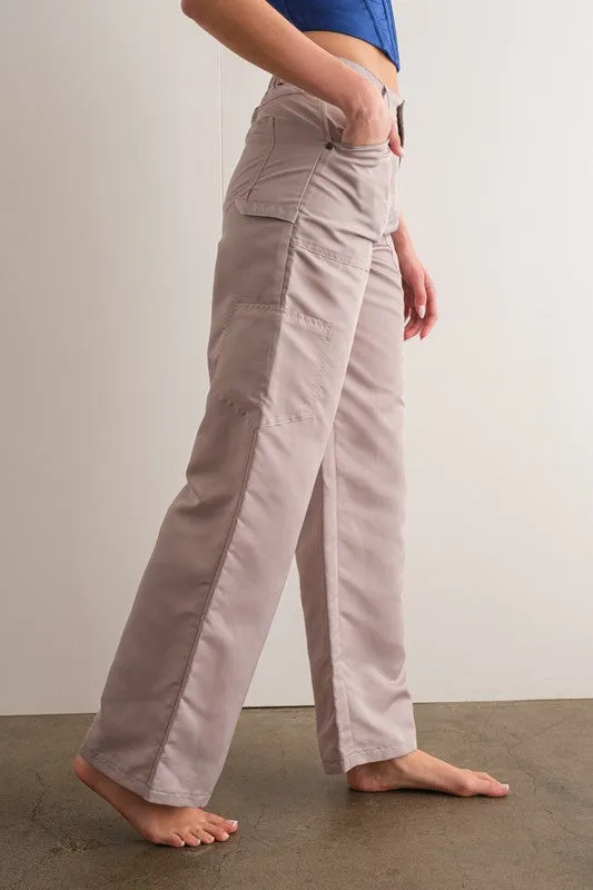 Irene Loose Fit Cargo Pants in Gray