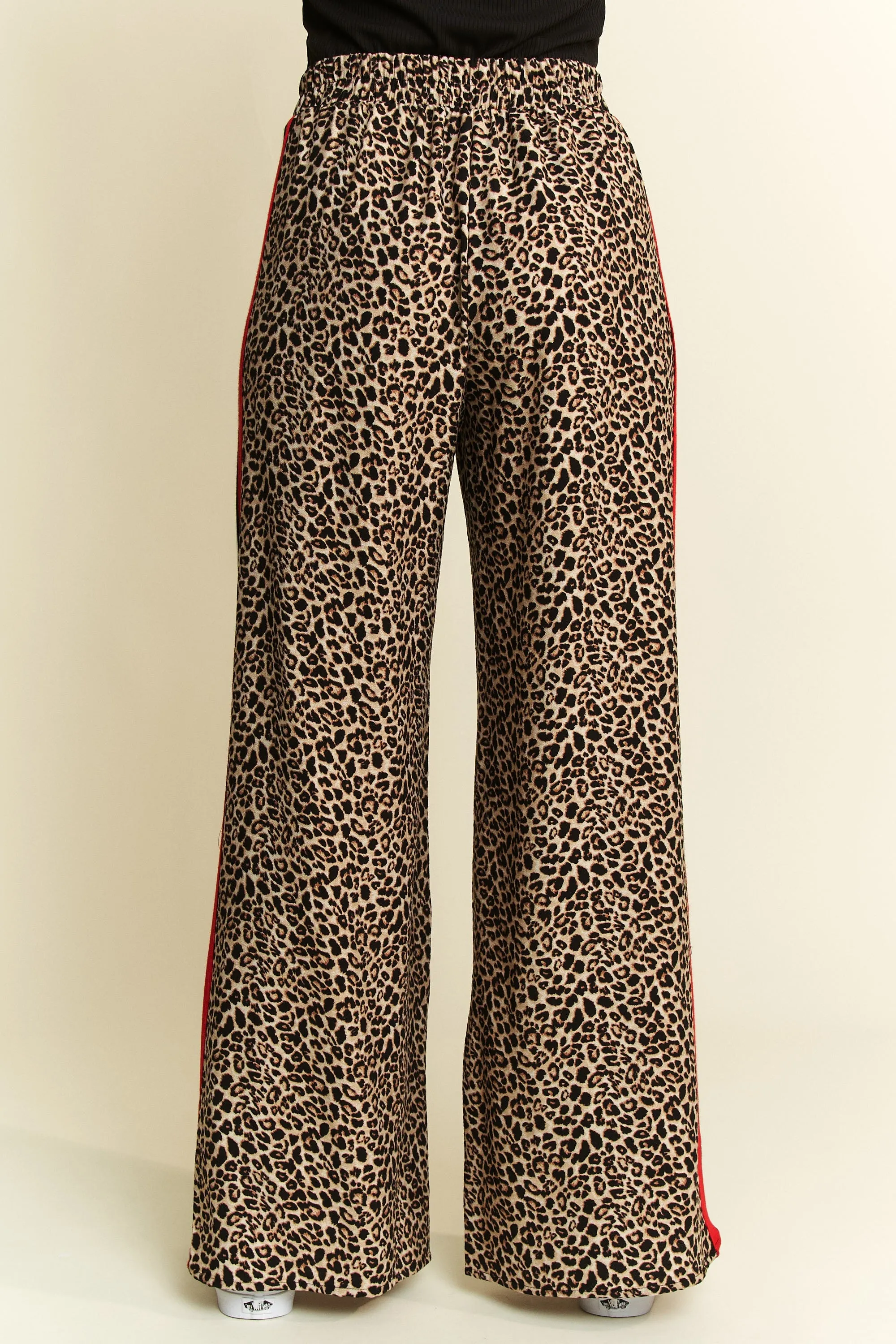 Jade By Jane Leopard Contrast Red Panel Pants