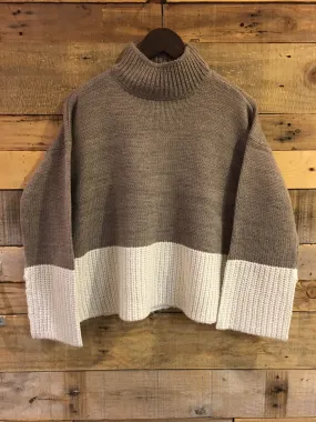 Jana Stripe Knit Sweater in Shiitake Grey