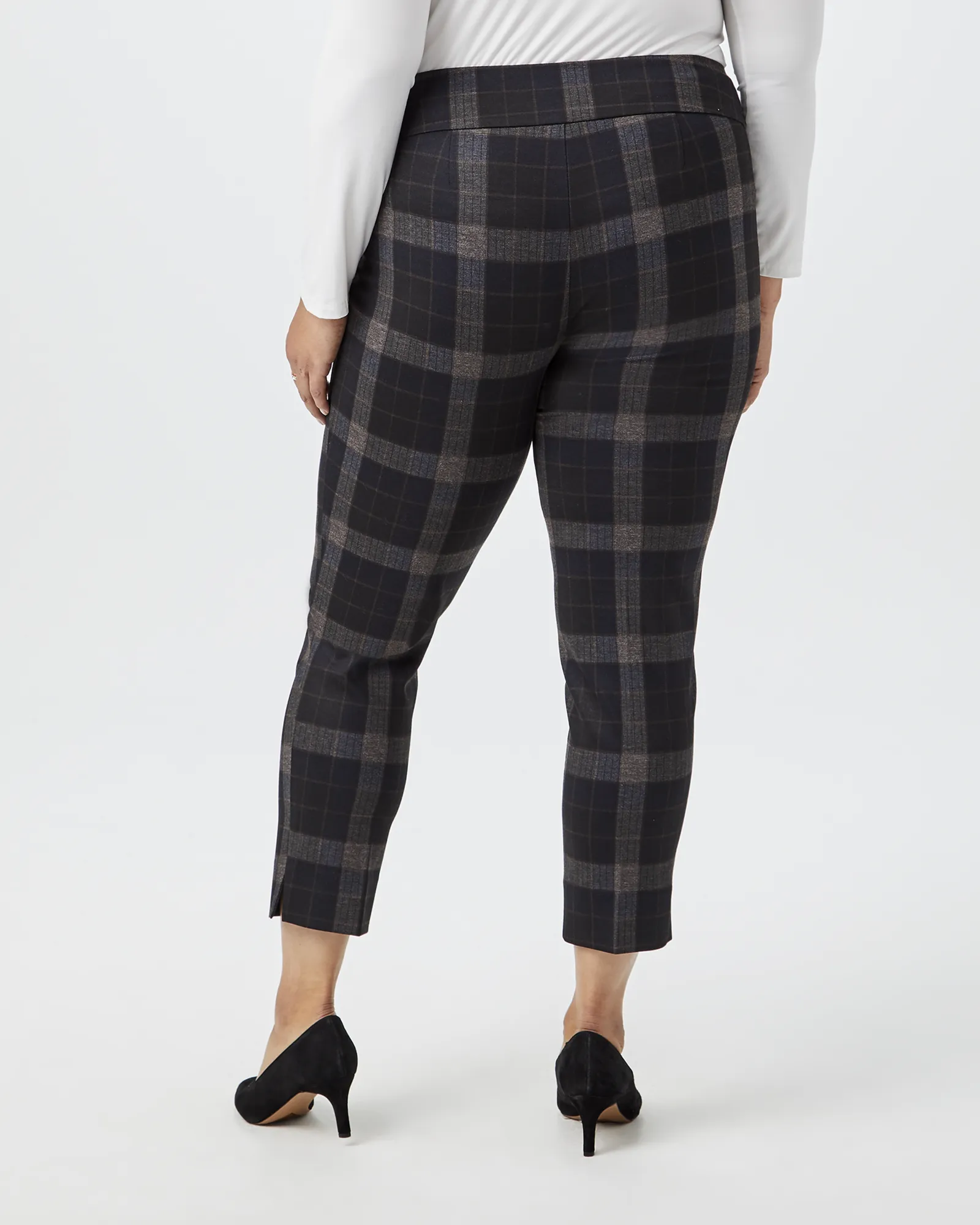 Judith Pull-On Pants | Charcoal Grey / Brown