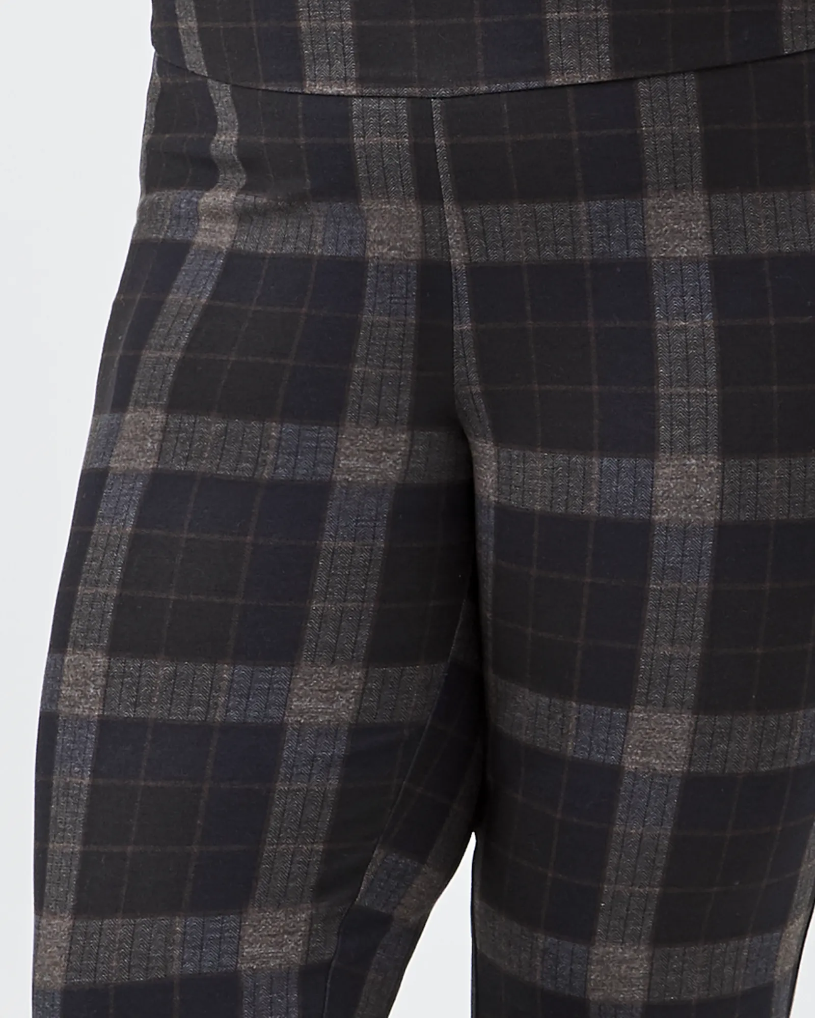 Judith Pull-On Pants | Charcoal Grey / Brown