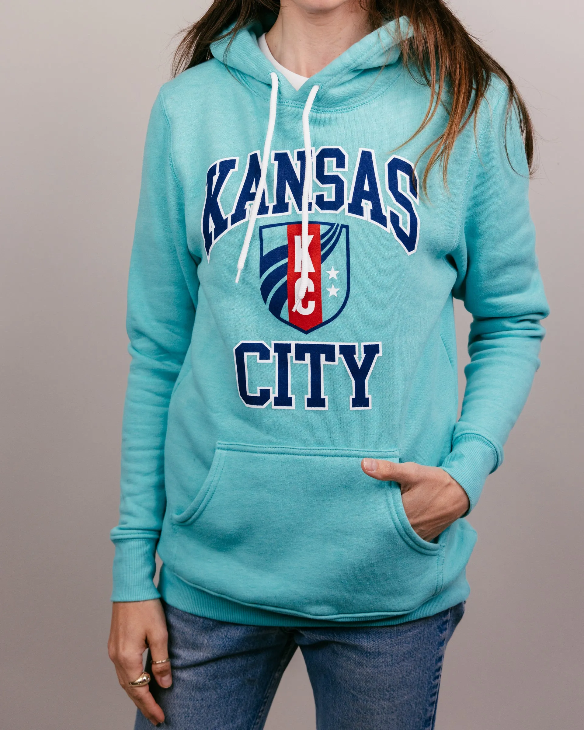 KC Current Shield Teal Hoodie