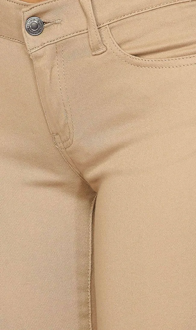 Khaki Stretchy School Uniform Skinny Pants (Plus Sizes Available)