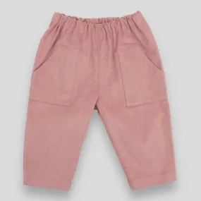 Kids' and Baby Cotton Corduroy Pants - Woodrose with Front Pocket