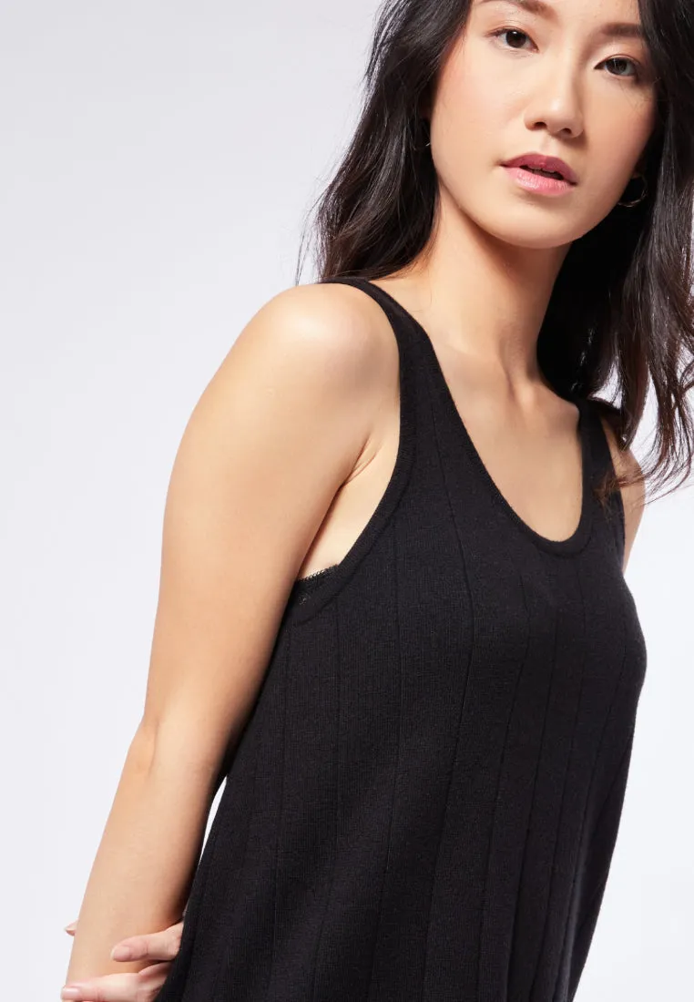 Knit Midi Dress with Side Slit Details