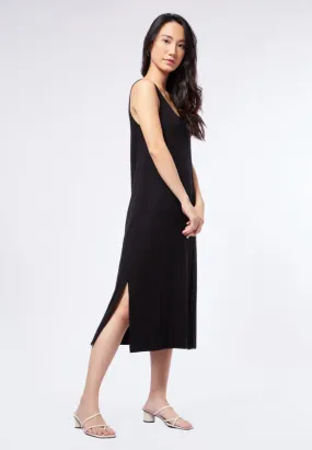 Knit Midi Dress with Side Slit Details