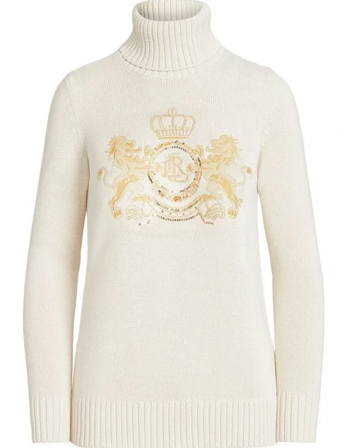 Lauren Ralph Lauren Intarsia-Knit Cotton Turtleneck Sweater