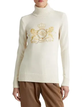 Lauren Ralph Lauren Intarsia-Knit Cotton Turtleneck Sweater