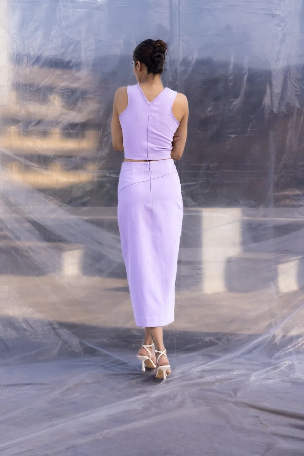 Lilac Denim Skirt