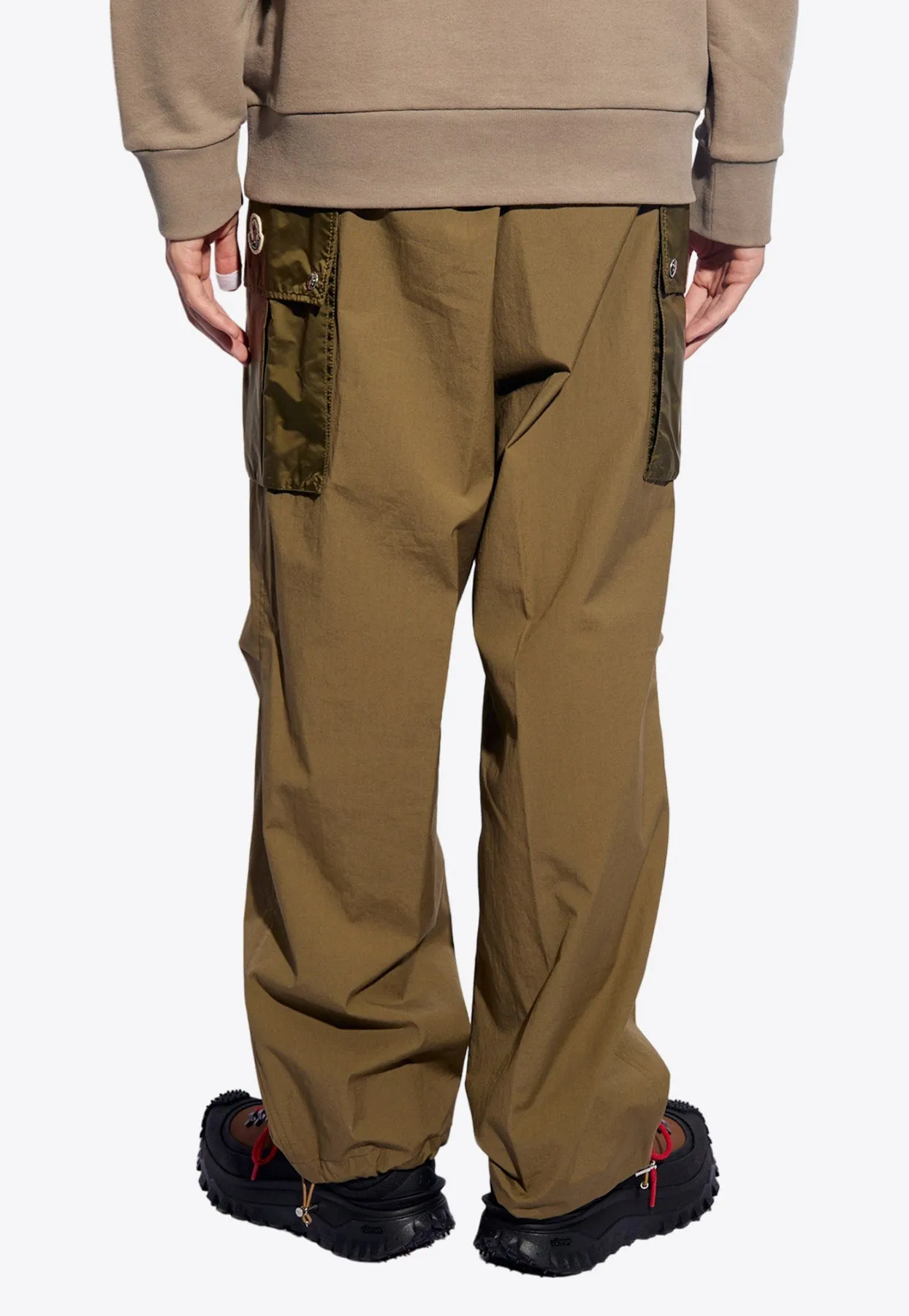 Logo-Patch Straight-Leg Cargo Pants