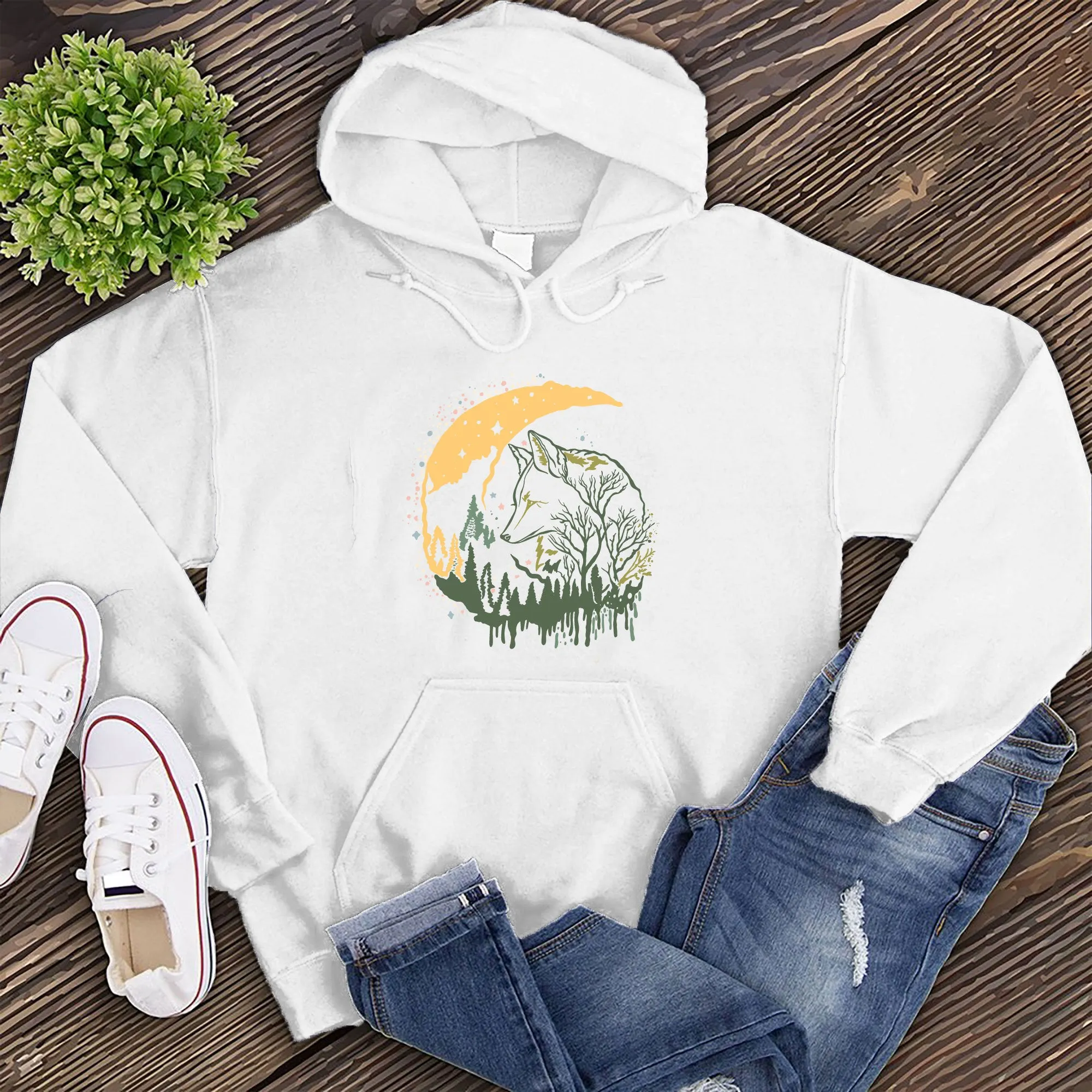 Lunar Wolf Forest Hoodie