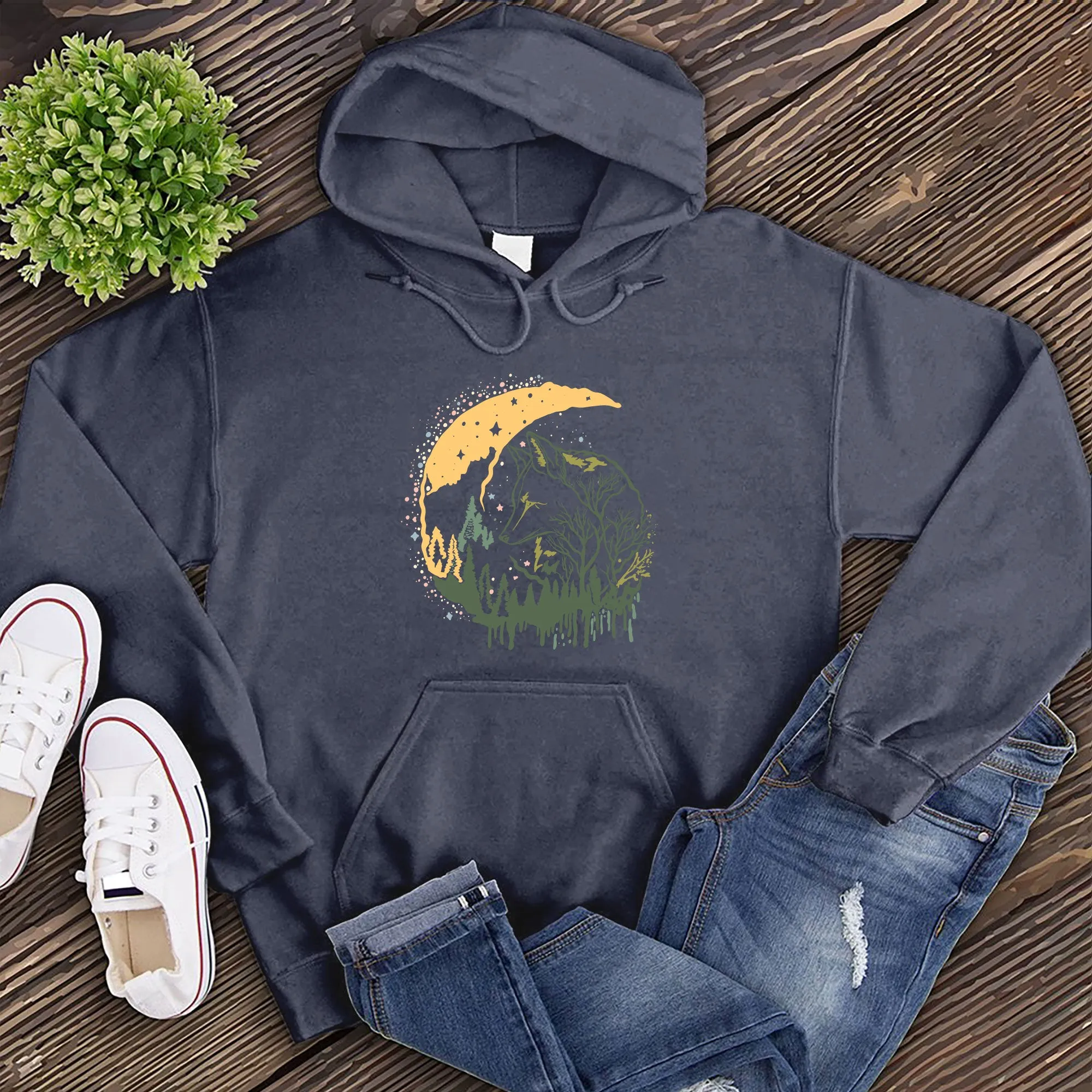 Lunar Wolf Forest Hoodie