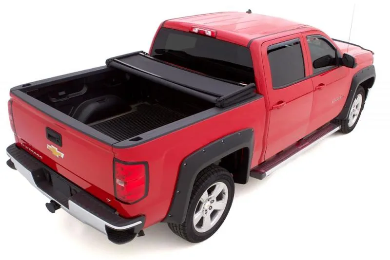 Lund Genesis Elite Tri-Fold Twill Tonneau Cover - Black - 6 ft 6 in Bed - Dodge Ram Fullsize Truck 2002-19