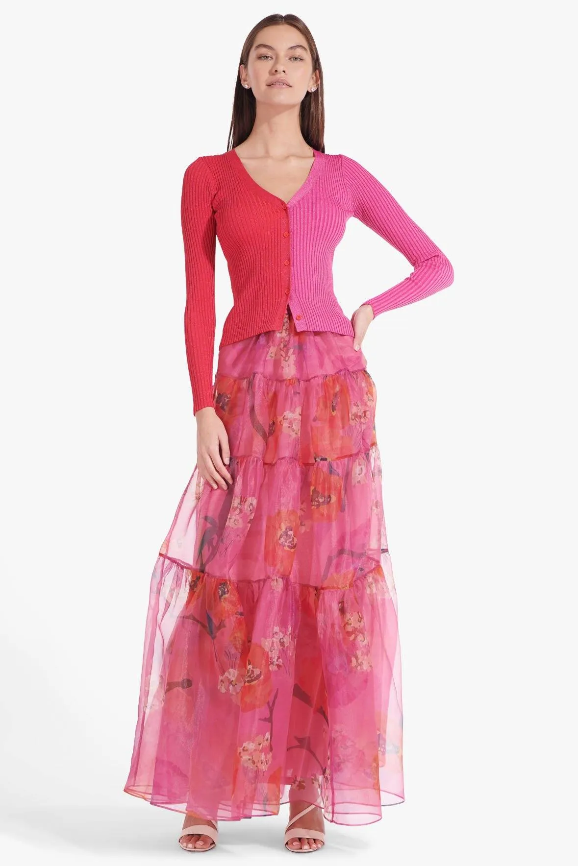 LUREX CARGO SWEATER | LAVA PEONY