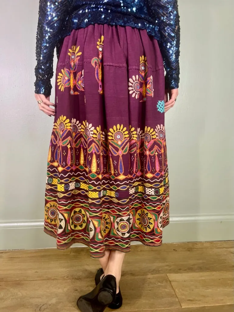 Medina, 70s Indian embroidered skirt